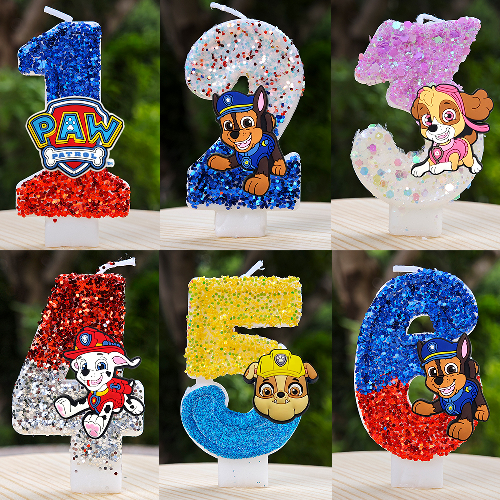 Musical Instrument Gong - Paw Patrol Candle 0-9 Number Candle