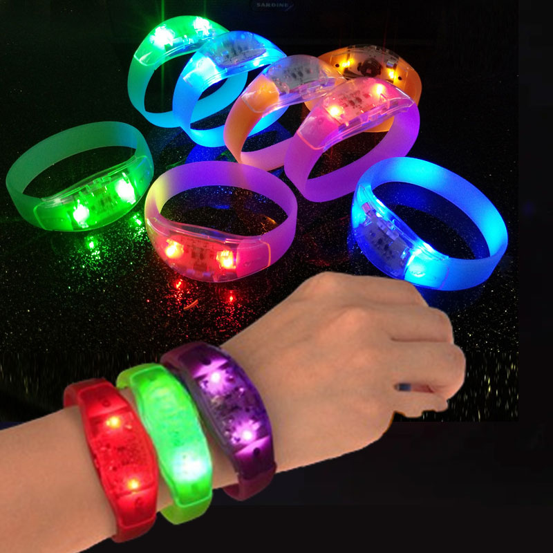 Musical Instrument Gong - 6Pcs Sound Activated Glow Bracelets LED