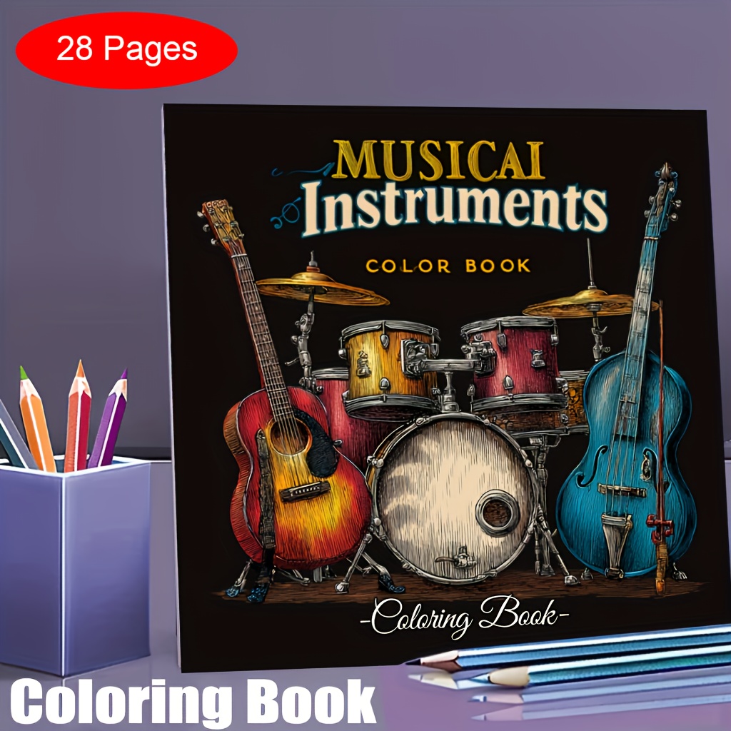 28 Pages Musical Instrument Co - Musical Instrument Coloring Pages のレビューと価格