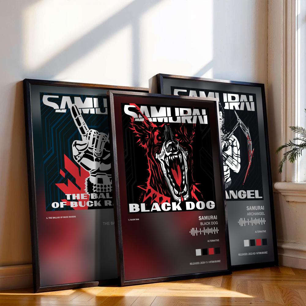 Cyberpunks Samurai Poster Musi - Musical Instrument Painting のレビューと価格