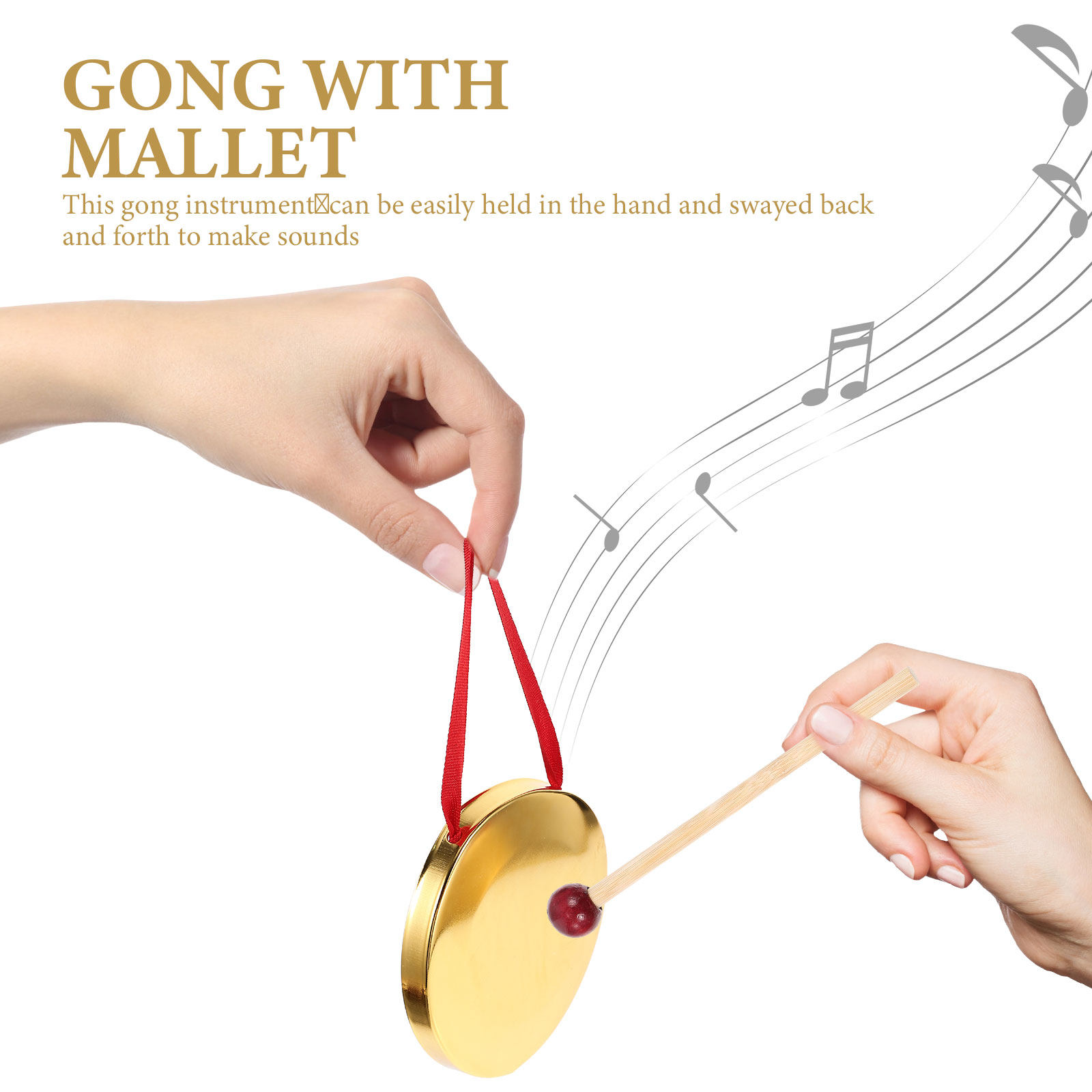 1Set Hand Held Gong Small Meta - Musical Instrument Gong のレビューと価格