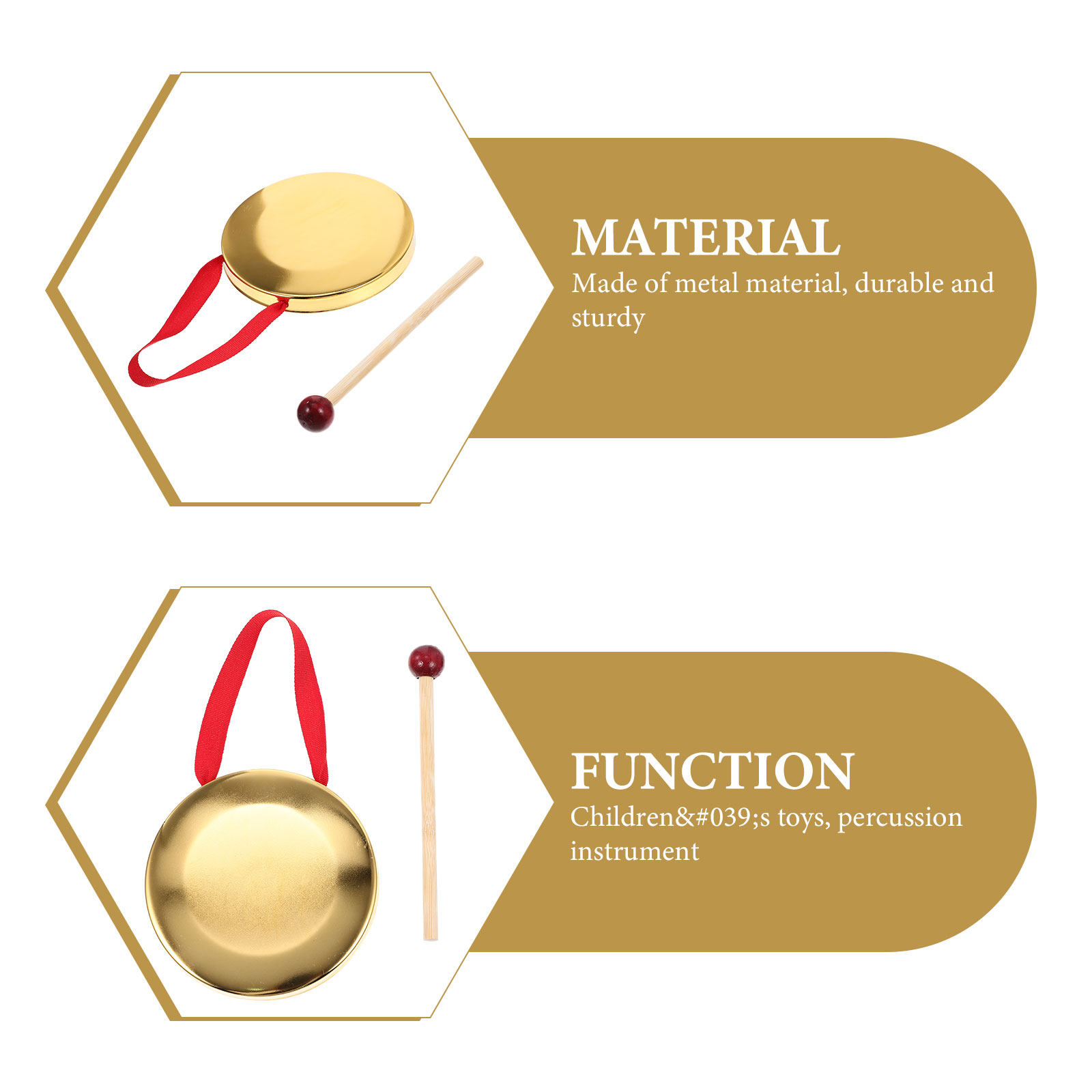 1Set Hand Held Gong with Malle - Musical Instrument Gong のレビューと価格
