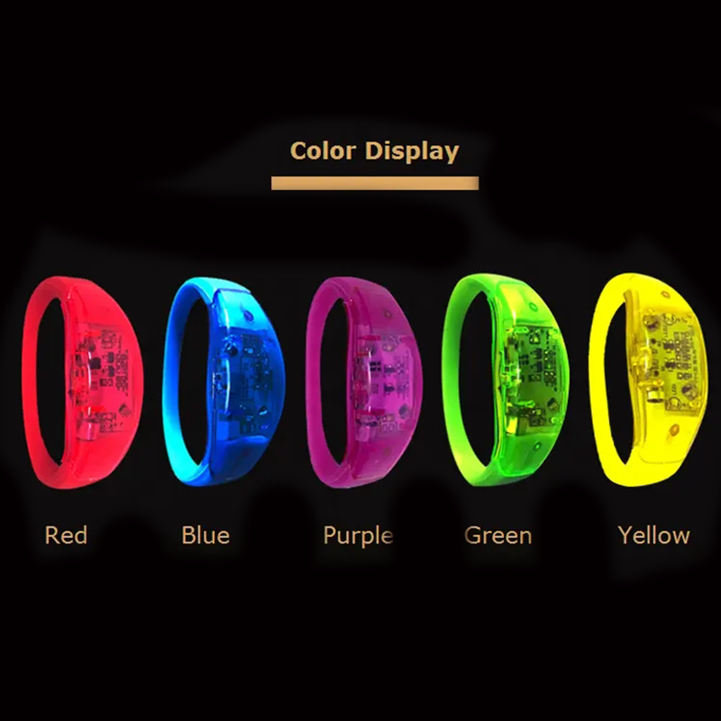6Pcs Sound Activated Glow Brac - Musical Instrument Gong のレビューと価格