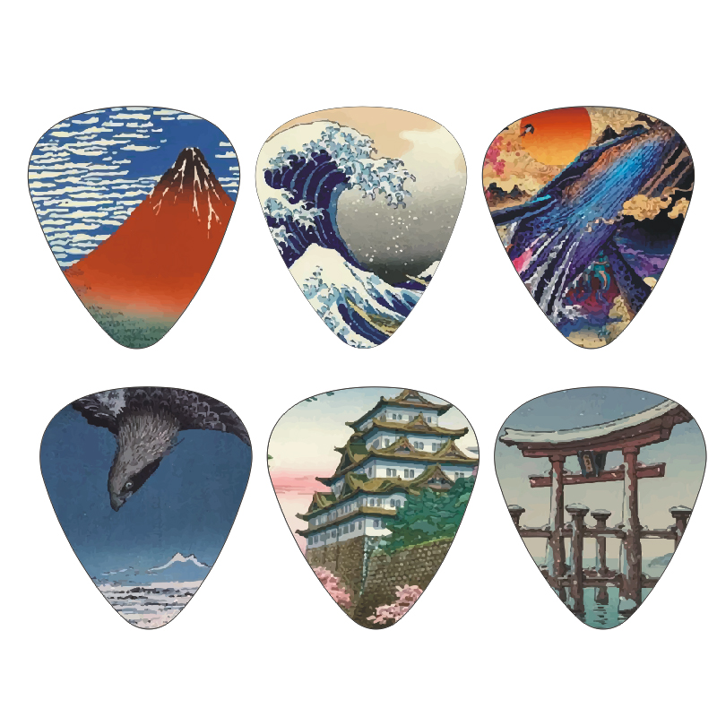 New 12pcs/set  Guitar Picks -  - Musical Instrument Painting のレビューと価格