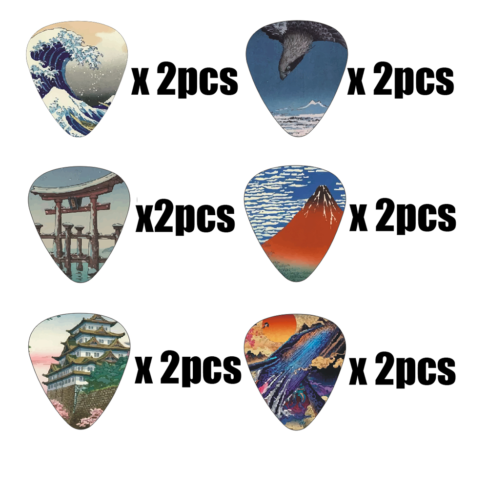 New 12pcs/set  Guitar Picks -  - Musical Instrument Painting のレビューと価格