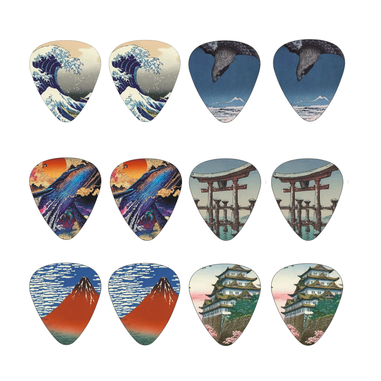 New 12pcs/set  Guitar Picks -  - Musical Instrument Painting のレビューと価格